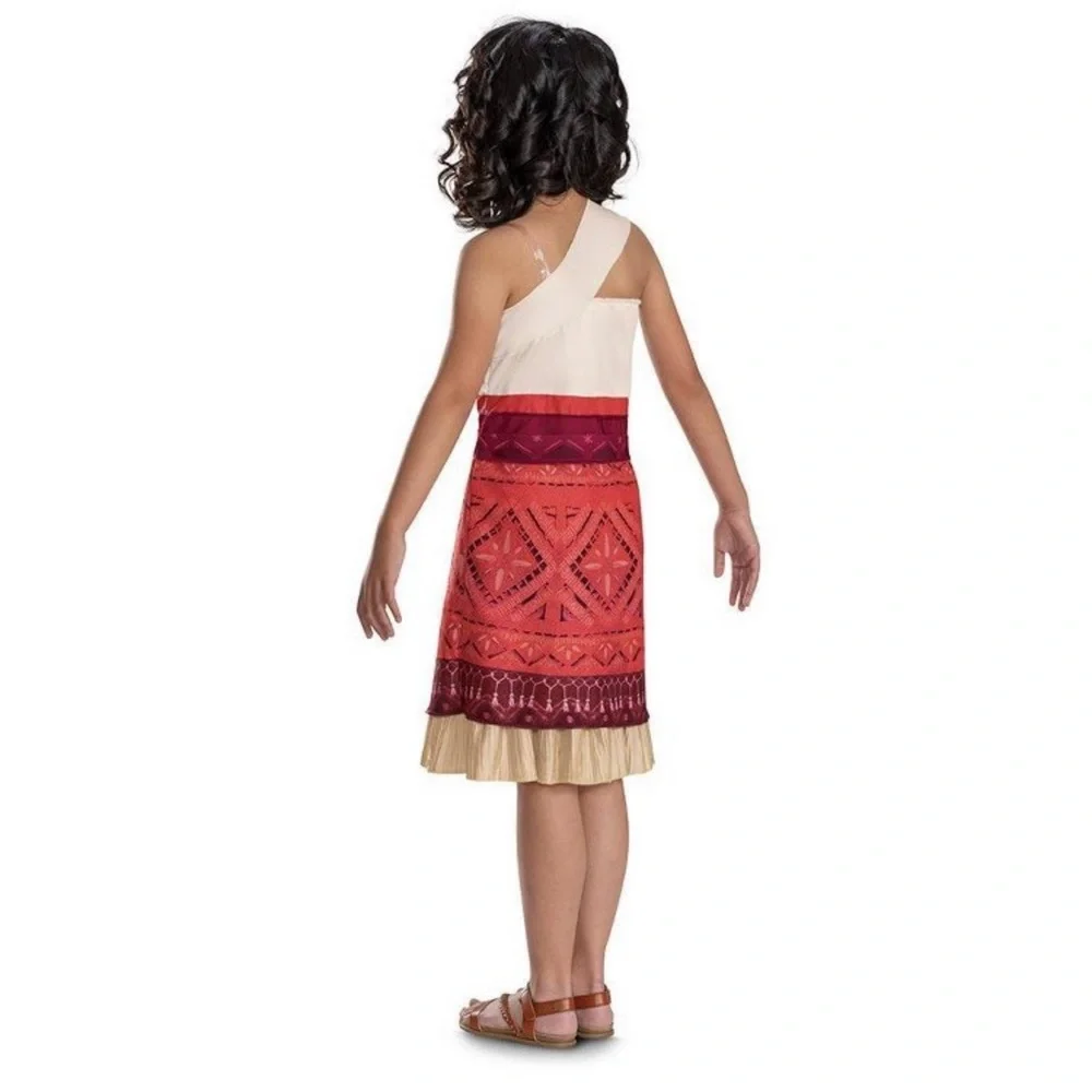 Disney Moana 2 Child Costume Girls Size 4-6X Disguise One Shoulder Dress New